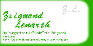 zsigmond lenarth business card